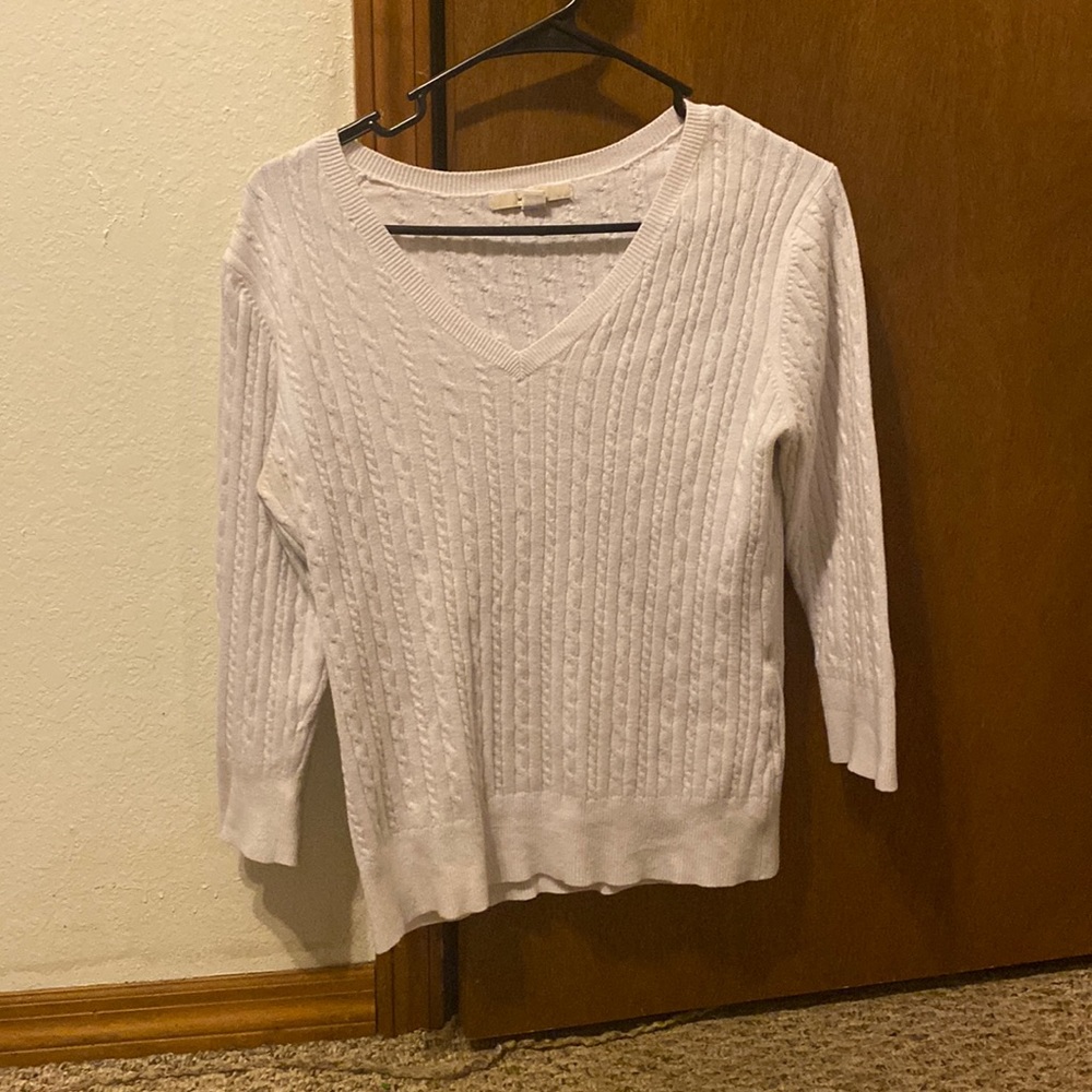 white sweater